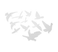 SOPOTUTU 11 pièces Stickers Muraux Miroir Acrylique Oiseaux Volants Décor Mural Amovible Argenté pour Salon Chambre Salle de Bain