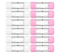 SOPOTUTU 12 Pièces Étui à Lentilles Rigides Perméables aux Gaz 12 Pièces, Porte-Joint Étanche Portable Repères Gauche/Droite, Mini Boîtes de Rangement Rose et Blanc, Voyage et Hygiène des