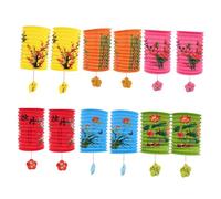 SOPOTUTU 12 Pièces Lot de Lanternes Chinoises Papier à Suspendre Motif Fleur Décoration Traditionnelle pour Fête du Printemps Nouvel an et -Automne Ornements Festival Faciles à Monter
