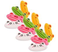 SOPOTUTU 12 Pièces Presse-dentifrice Manuel Plastique Animaux Cartoon Distributeur Clip pour Dentifrice Crèmes et Lotion Outil Économiseur pour Tubes Souples Garçon Fille