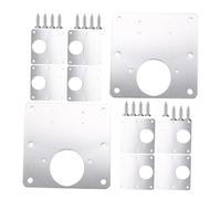 SOPOTUTU 16 pièces Kit Plaques de Réparation Charnière Acier Inoxydable pour Porte Darmoire de Cuisine Plaques Robustes avec Vis pour Quincaillerie Placards Support pour Paumelles Porte