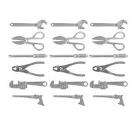 SOPOTUTU 18 Pcs Scale Alloy Repair Tools Kit with Wrenches Screwdrivers and Hammer for Model Making and Crafting