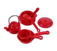 SOPOTUTU 1ensemble Mini Accessoires De Cuisine pour Maison De Poupées Ensemble De Casseroles Poêles Bouilloire Et Ustensiles De Cuisine Jouet Éducatif pour Garçon Fille