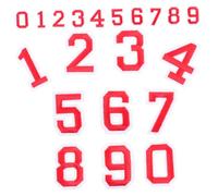 SOPOTUTU 2 ensembles Autocollants Numériques Autoadhésifs pour Maillots de Football de Rouge Stickers Chiffres pour Casques et Vêtements Sportifs