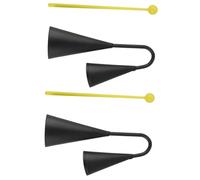 SOPOTUTU 2 Ensembles Cloches de Vache Métalliques à Double Oreille avec Maillets Instrument de Percussion Sécurisé pour Garçon Fille Clair pour Musique Rock et Latine