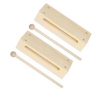 SOPOTUTU 2 ensembles Instruments de Percussion Bois Double avec Maillets de Instrument Musical pour Adultes Accessoire Percussion Robuste et Portable