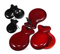 SOPOTUTU 2 Paires Bois Instrument de Percussion Espagnol à Main et Facile à Jouer pour Débutants et Musiciens Expérimentés Marron Noir