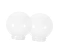 SOPOTUTU 2 Pièces Abat Jour Acrylique Lait Blanc Globe Sphérique Ouverture Filetée de Lot de Remplacement Décoratif pour Suspension et Lampe Murale Extérieure