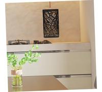 SOPOTUTU 2 pièces Abat-jour Métal Carré Noir Ajouré Design Sculpté pour Lampe de Chevet Chambre Diffuse Lumière Chaleureuse et Protège Surfaces