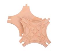 SOPOTUTU 2 Pièces Accessoires Bois pour Circuit Train Rail Connecteur Multi-directionnel Compatible avec Sets de Train Bois Extension de Voies pour Jeux Ferroviaires Familiaux