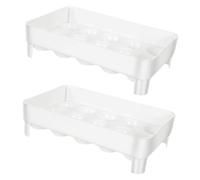 SOPOTUTU 2 pièces Boîte de Rangement pour Œufs Réfrigérateur Bac Plastique Organiseur Cuisine Pratique avec Capacité Ample Facile à Nettoyer et Maintenir Fraîcheur des Œufs