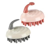 SOPOTUTU 2 pièces Brosse Massage Chevelu Douce pour Garçon Fille et Adultes Brosse Shampooing Multi-usage Anti-démangeaison Nettoyage Profond avec Picots Espacés Lot de Blanc Rouge