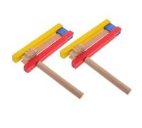 SOPOTUTU 2 pièces Castagnettes Bois Manche Long pour Garçon Fille Instrument Percussion Musical Éveil Sonore Auto-Rotation Adapté Garçons Filles Anniversaire