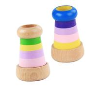 SOPOTUTU 2 pièces Kaleidoscope Bois pour Garçon Fille Prisme Poly Multi-facettes Exploration du Monde Stimulation Sensorielle Apprentissage des Couleurs et Créativité