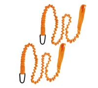 SOPOTUTU 2 Pièces Kayak Paddle Leash with Carabiner Stretchable Anticorrosive Safety Lanyard Strap for Canoe Sup Fishing Rod Holder Adjustable Paddle Tether in High Visibility Orange