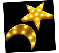 SOPOTUTU 2 pièces Lampe de Chevet LED Moon Star Veilleuse Nuit Décorative Luminaire de Bureau Ambiance Chaleureuse pour Chambre Lot