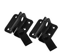 SOPOTUTU 2 Pièces Lot de 2 Loquets à Bascule en Acier Inoxydable Noir Grand Format pour Porte Coulissante Gauche, Verrou de Sécurité Silencieux pour Portail, Porte de Grange, Abri Jardin et