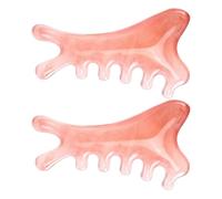 SOPOTUTU 2 Pièces Peigne de Massage Scalp Gua Sha Forme de Dauphin Brosse Multifonction pour Cheveux et Visage Stimulation Du Chevelu et Contours Faciaux Soin Capillaire et Quotidien