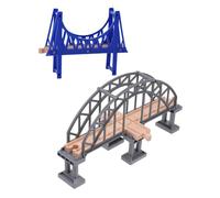 SOPOTUTU 2 Pièces Pont Suspendu DIY pour Train Accessoires de Ferrée pour Garçon Fille Pont Décoratif Gris et Bleu Kit Créatif pour Construction de Scènes Ferroviaires