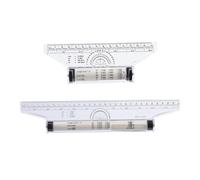 SOPOTUTU 2 pièces Règle de Dessin Roulante Plastique Transparent Outil de Mesure pour Lignes Parallèles Angles et Arcs pour Étudiants Ingénieurs et Designers