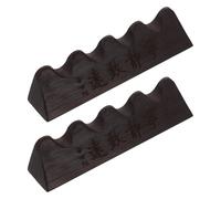 SOPOTUTU 2 Pièces Repose-pinceaux Bois pour Calligraphie Chinoise Support Stable Bois Sculpté Multifonctionnel pour Pinceaux et Stylos Lot