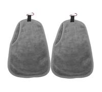 SOPOTUTU 2 Pièces Serviette Grise Microfibre Absorbante avec Clip Antidérapant pour Essuyer Mains Nettoyer Canne à Pêche et Appâts Accessoire Extérieur Compact pour Randonnée