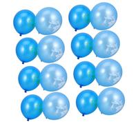 SOPOTUTU 20 Pièces Ballons Latex Imprimés Carte Monde Décoration de Fête et Salle de Classe Bleu et Bleu Foncé Fournitures de Fête Scolaire