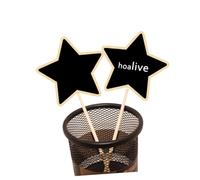SOPOTUTU 20 Pièces Mini Tableau Noir Bois Étoile à Branches Étiquettes pour Fleurs et Plantes Panneaux à Craie pour Jardin Décoration Mariage et Fête Marqueurs et