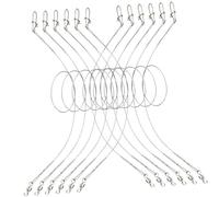 SOPOTUTU 24 pièces Fil de Inoxydable Résistant à Usure avec Émerillons Pivotants Lignes de Tête Robustes pour Eau Douce et Salée Connexion Rapide et Sécurisée