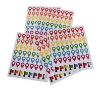 SOPOTUTU 280 Autocollants de Carte Multicolores Auto-adhésifs Précision pour Marquage, pour Planification de Vacances et Sentiers de Randonnée