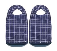 SOPOTUTU 2pièces Bavoir Imperméable pour Personnes Âgées avec Récupérateur de Miettes Protège-vêtements Lavable pour Adultes Bavoir Réutilisable pour Repas