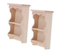 SOPOTUTU 2pièces Mini Armoire Murale pour Maison De Poupée Lot de Meubles De Rangement Miniature Design Réaliste Vintage pour Décoration Intérieure De Poupée