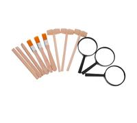 SOPOTUTU 3 Ensembles Kit de Fouilles Archéologiques Garçon Fille Marteau Ciseau Brosse Loupe Educatif Dino Excavation Activité Manuelle Garçon Fille