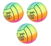 SOPOTUTU 3 Pièces Ballon de Plage Élastique PVC Arc Ciel pour Garçon Fille Balle Rebondissante Colorée Intérieur et Extérieur pour Jeux et Activités