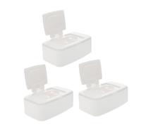 SOPOTUTU 3 pièces Boîte Distributrice Lingettes Humide Blanche Rangement Portable pour Lingettes Design Pratique avec Bouton Poussoir Facile à Utiliser Remplir pour Trousse de Soins et