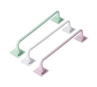 SOPOTUTU 3 pièces Porte Serviettes sans Perçage Plastique Support Mural Adhésif pour Salle de Bain et Cuisine Rangement Solide pour Serviettes et Accessoires Installation Couleur Aléatoire