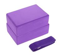 SOPOTUTU 3 pièces Set Briques de Yoga Mousse avec Sangle Accessoires Stretch Confortables et Portables pour Débutants Soutien Équilibre et Renforcement