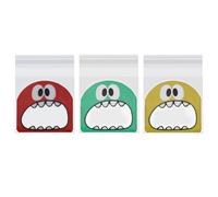 SOPOTUTU 300 Sachets Adhésifs à Biscuits en Plastique Opp 13X10 CM Coloris Rouge Jaune et Vert pour Emballage Pâtisserie Bonbons et Présents de Fête