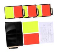 SOPOTUTU 4 Ensembles Cartons Arbitre de Football avec Porte- Cartes et Jaunes Résistantes Porte-Crayon et Carnet de Match pour Portable