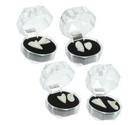 SOPOTUTU 4 Paires Lot Dents de Vampire Résine Variées Accessoires Cosplay Unisexes pour Fête Halloween et Déguisement sans Danger et Inodore