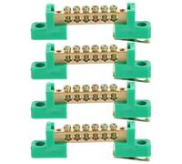 SOPOTUTU 4 Pièces Barre de Terre Cuivre Bloc de Bornes Positions pour Distribution Électrique Conductivité Élevée Résistant Chaleur Compact pour Installation Résidentielle et Commerciale