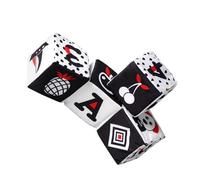 SOPOTUTU 4 pièces Blocs Cube Garçon Fille Noir et Blanc Éducatif Précoce Multifonction pour Développement Sensoriel et Cognitif Cadeau Montessori pour Garçon Fille Ans