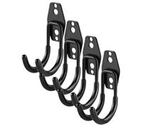 SOPOTUTU 4 pièces Crochets Muraux Robustes pour Outils de Jardin et Garage Support Lourd pour Rangement Mural Porte Outils Polyvalent avec Double Crochets pour Atelier et Extérieur