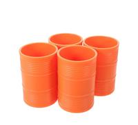 SOPOTUTU 4 Pièces Gobelets à Dés Empilables en Plastique Orange Forme Bidon D’Huile, Lot de 4 Pièces pour Jeux de Société, Soirées et Karaoké, Accessoires de Jeu Polyvalents et Faciles à