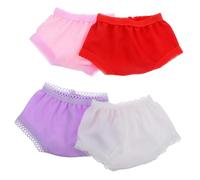 SOPOTUTU 4 pièces Lot de Culottes pour Poupées sous Vêtements Décoratifs Polyester Styles Aléatoires Blanc Rouge Rose Réutilisables et Confortables Accessoires de Vêtement pour Poupée