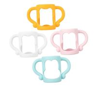 SOPOTUTU 4 pièces Manches Silicone pour Biberon Garçon Fille avec Double Poignée Ergonomique Protection Antidérapante Accessoires pour Apprendre à Boire Indépendamment Cadeau pour Bébés et