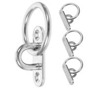 SOPOTUTU 4 Pièces Plaque à Œil Acier Inoxydable avec Anneau Lot de Crochets pour Hamacs Suspentes Fixation Murale ou Plafond Résistance Corrosion pour Bateaux et Yoga