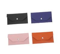 SOPOTUTU 4 Pièces Portefeuille à Enveloppes Réutilisable en Similicuir 4 Pièces - Pochette Mince pour Argenté Liquide, Organiseur de Budget Pratique, pour Gestion Financière au Quotidien