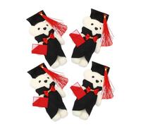 SOPOTUTU 4 Pièces Poupée Dr Ours Fournitures de Fin d'études Ours diplômé Favors de la fête des diplômes félicitations diplômé Ours de Remise des diplômes en Peluche Mousse