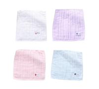 SOPOTUTU 4 pièces Serviette Visage Coton Pure Lot de Lavables pour Garçon Fille Essuie-bouche Absorbant Couleurs Aléatoires Doux pour Bébés et Tout-petits Couleur Couleur Aléatoire